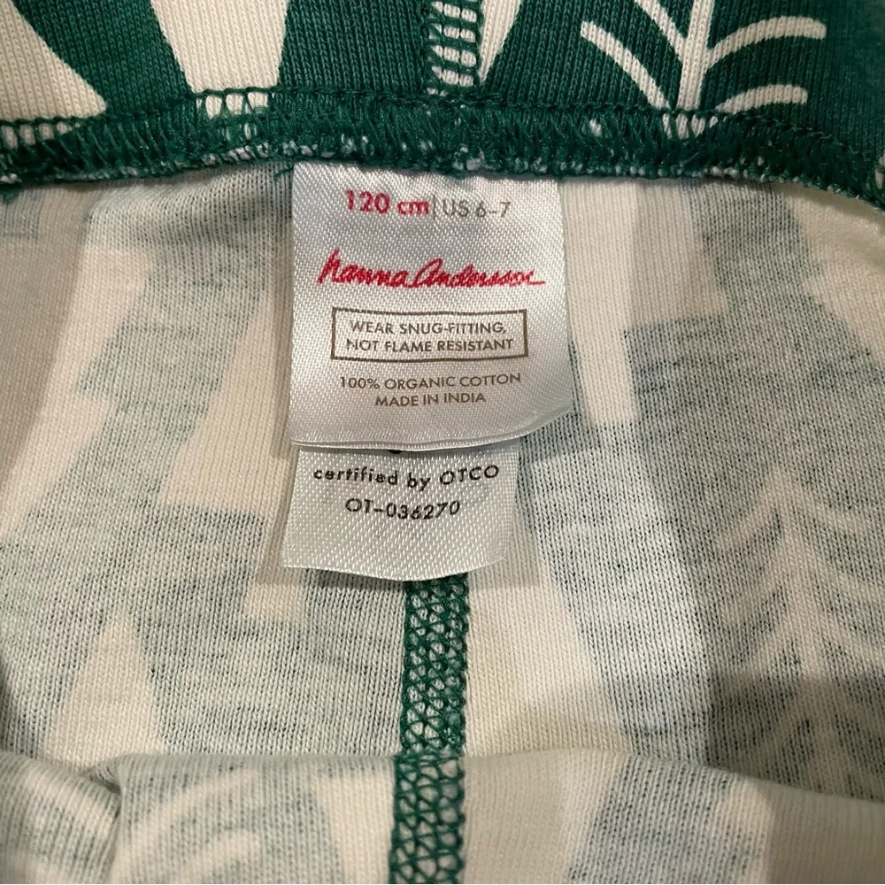 Hanna Andersson Holiday HannaJams Long John Pajama Set Winter Green Size 120 6 7